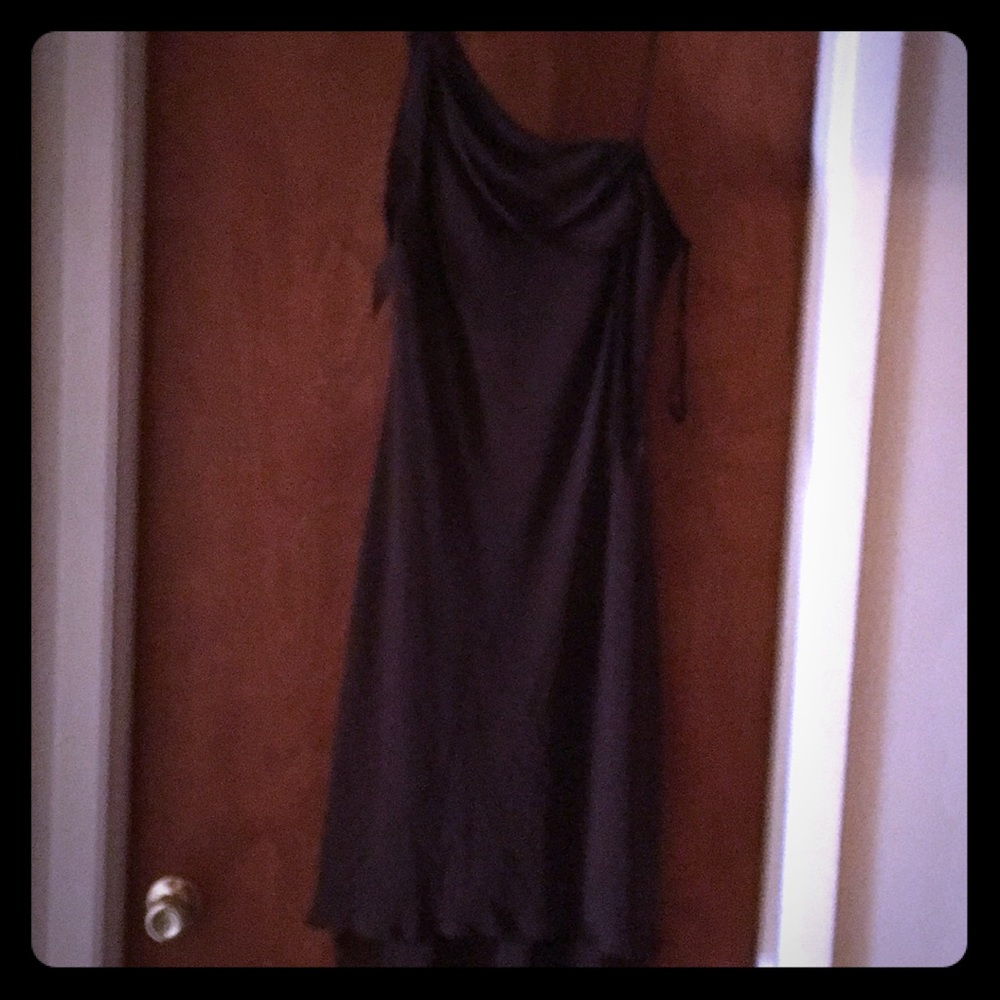 Brown polyester sleeveless dress